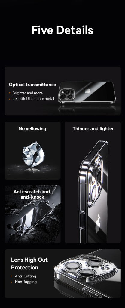 JOYROOM - Capa para Iphone do 15 ao 16 pro max - Cristal transparente