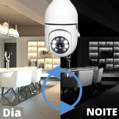 Câmera De Segurança 360 Graus Wi-Fi Full HD 1080p Com Gravador Microfone