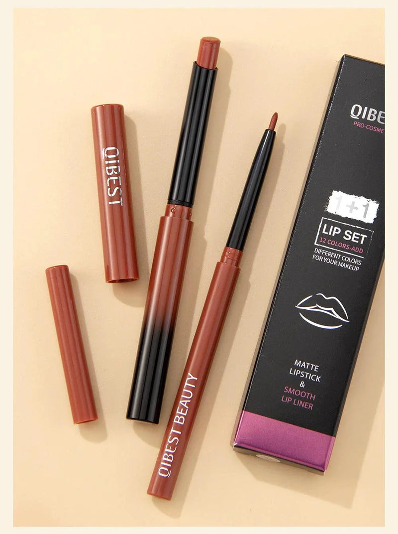 Batom Caneta Matte Nude Longa Duração Lipliner Lápis à prova  D'água Delineador de Lábios Contorno Sexy