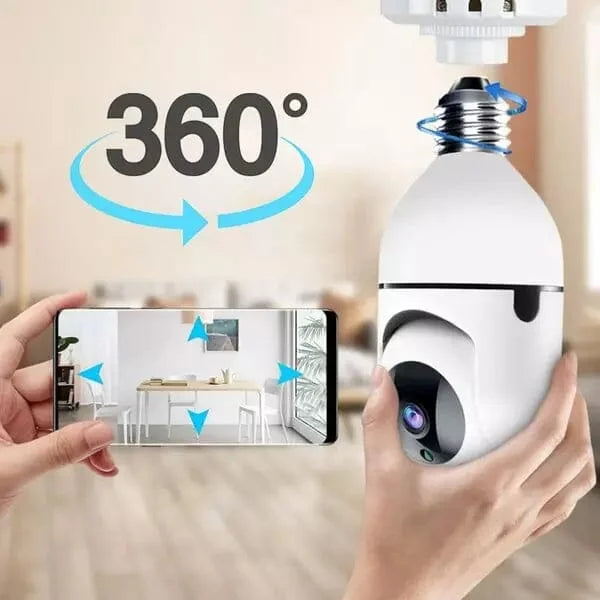 Câmera De Segurança 360 Graus Wi-Fi Full HD 1080p Com Gravador Microfone