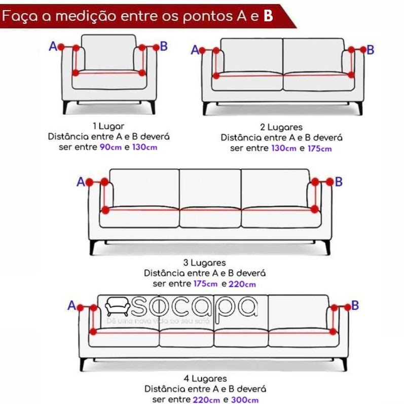 Capa Sofá Simple c/ Tecido Spandex